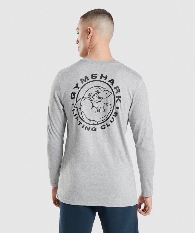 Koszulki Gymshark Legacy Long Sleeve Męskie Głęboka Szare | PL 512QNX